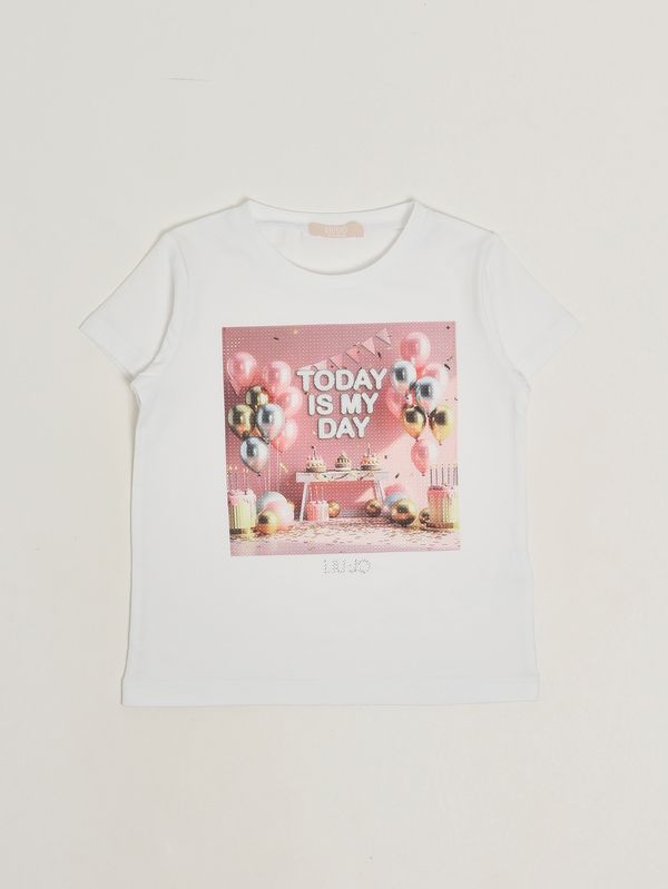 2. T-shirt bambina in cotone stretch Bianco Liu Jo ka6128js003
