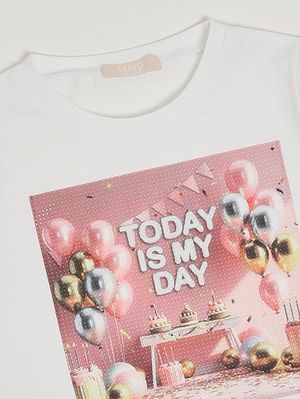 6. T-shirt bambina in cotone stretch Bianco