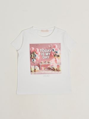 2. T-shirt bambina in cotone stretch Bianco