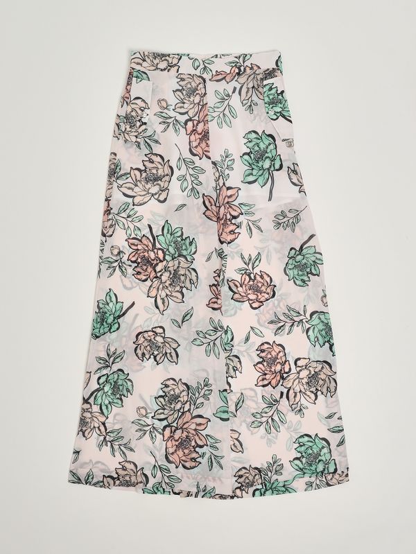 1. Mädchenhose aus Crêpe Elfenbein-Blumenmuster Liu Jo ga6119t5142