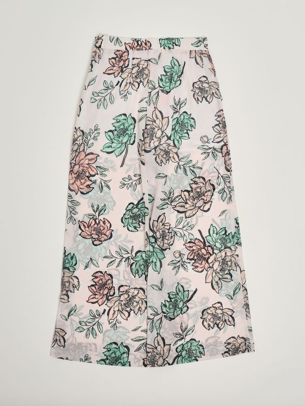 2. Mädchenhose aus Crêpe Elfenbein-Blumenmuster Liu Jo ga6119t5142