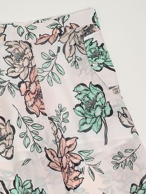 3. Mädchenhose aus Crêpe Elfenbein-Blumenmuster
