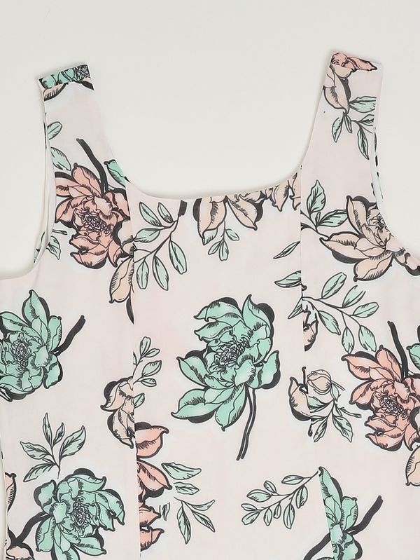 3. Mädchenkleid aus Cady Elfenbein-Blumenmuster Liu Jo ga6102t5142