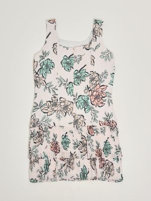 2. Mädchenkleid aus Cady Elfenbein-Blumenmuster