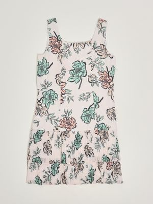 1. Mädchenkleid aus Cady Elfenbein-Blumenmuster