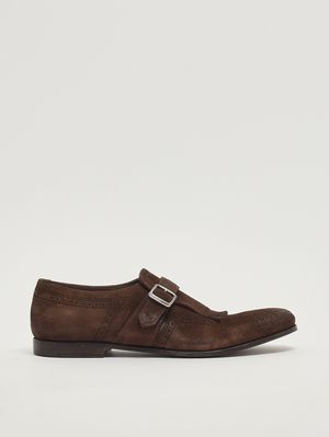 1. Mocassins homme Shanghai Laser en daim Cigare