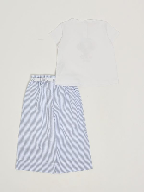 3. Completo neonata in cotone Bianco-Blu Liu Jo ha6064t340a