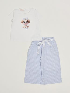 1. Completo neonata in cotone Bianco-Blu