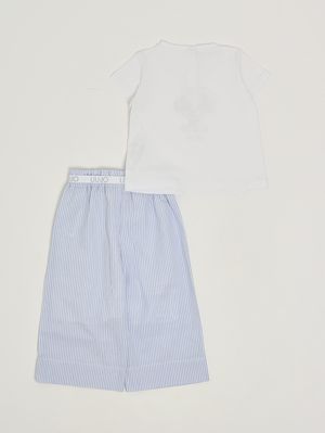 3. Completo neonata in cotone Bianco-Blu