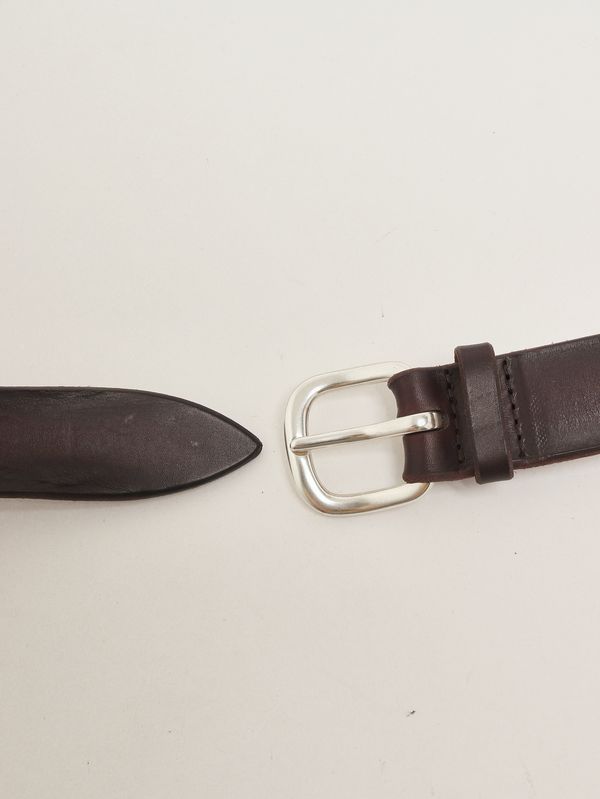 2. Men's brushed leather belt Dark Brown Orciani u08249bus