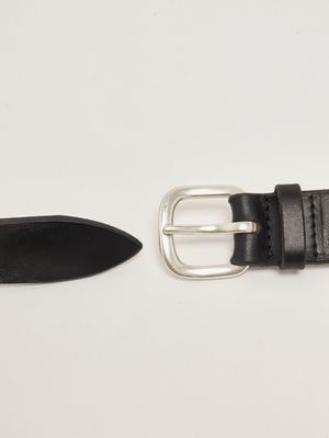 2. Cinturón de hombre de cuero cepillado Negro