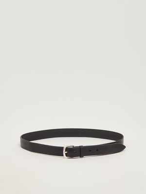 1. Cinturón de hombre de cuero cepillado Negro