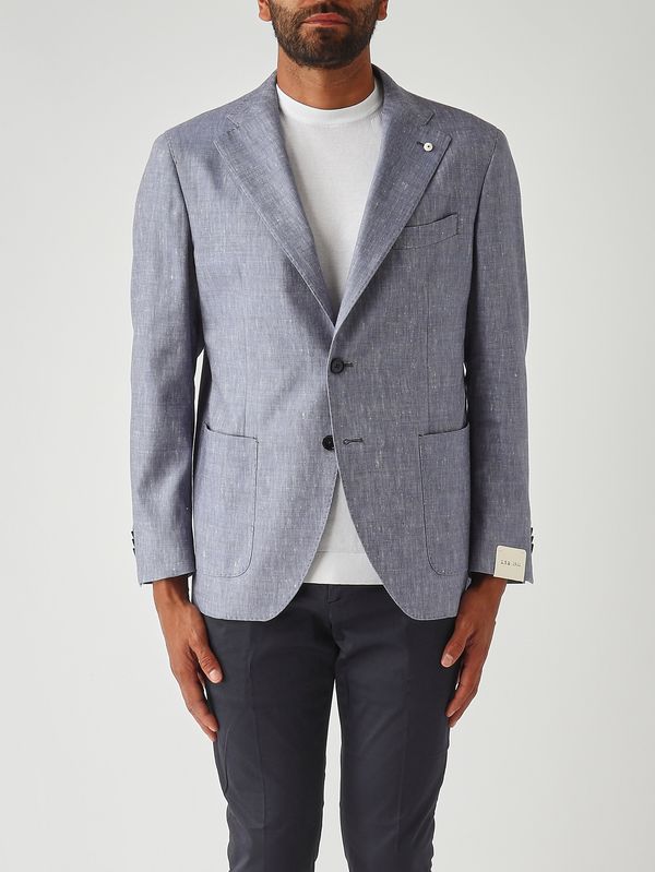 1. Men's linen and virgin wool blazer Light Air Force Blue L.B.M. 1911 267964190