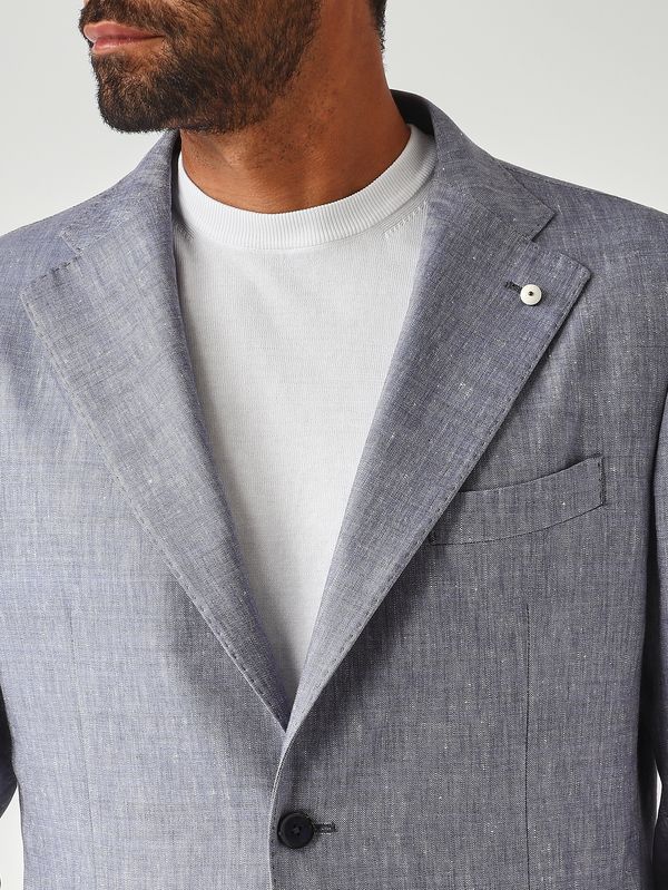 5. Men's linen and virgin wool blazer Light Air Force Blue L.B.M. 1911 267964190