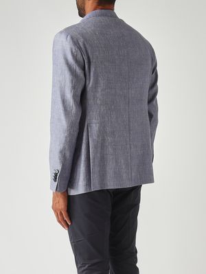4. Men's linen and virgin wool blazer Light Air Force Blue