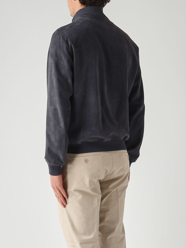 4. Giacca uomo Riverside Seamless 3.0 Valstar in suede Blu Oltremare The Jack Leathers rivssued