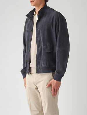 3. Giacca uomo Riverside Seamless 3.0 Valstar in suede Blu Oltremare
