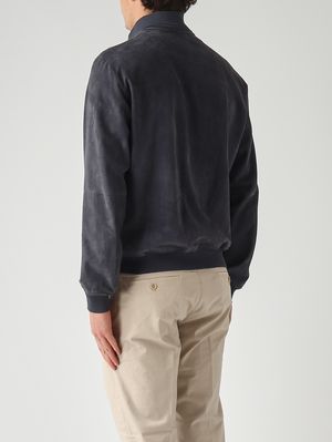 4. Giacca uomo Riverside Seamless 3.0 Valstar in suede Blu Oltremare