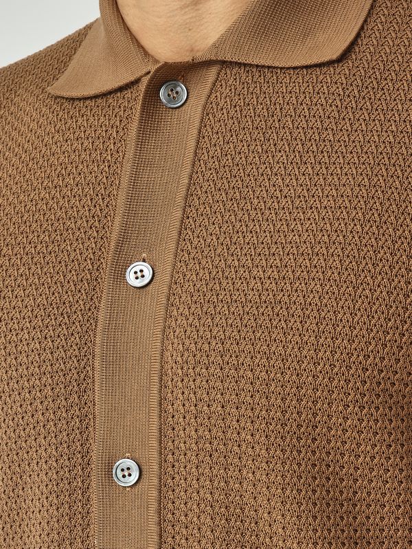 5. Camicia uomo in crêpe di cotone Biscotto Filippo de Laurentiis ca3mccr14l
