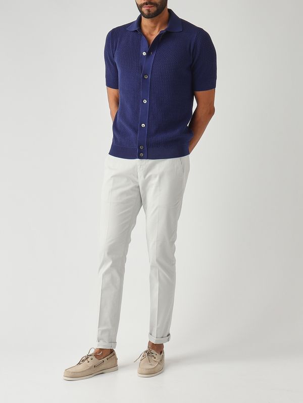2. Camicia uomo in crêpe di cotone Cobalto Filippo de Laurentiis ca3mccr14l