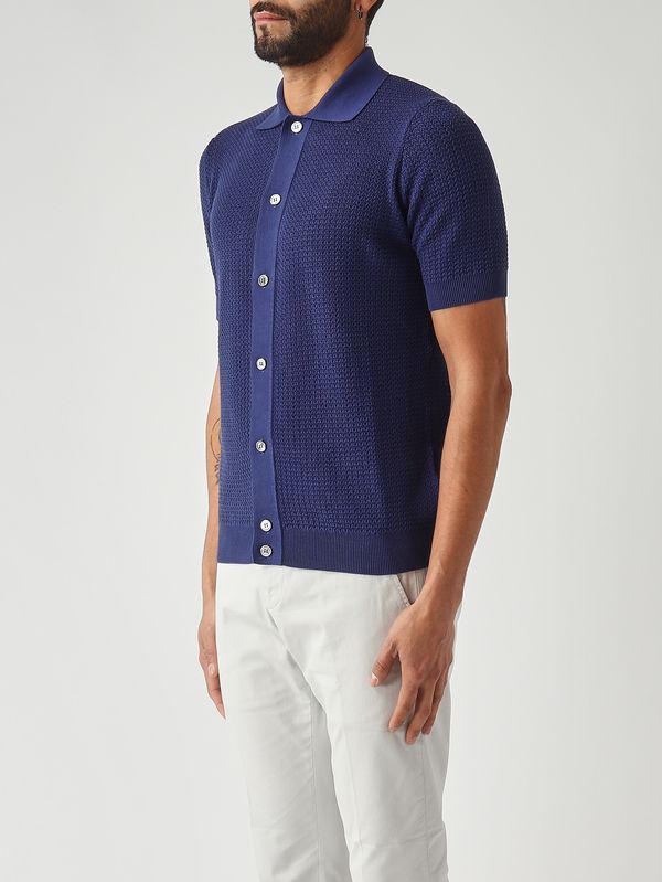 3. Camicia uomo in crêpe di cotone Cobalto Filippo de Laurentiis ca3mccr14l