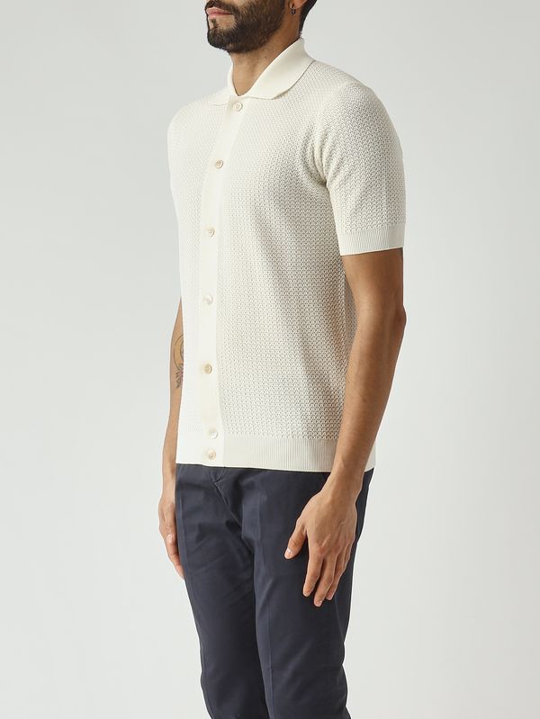 3. Men's cotton crêpe shirt Milk Filippo de Laurentiis ca3mccr14l