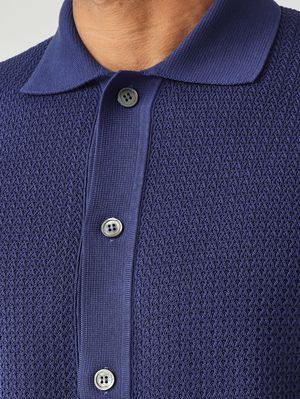 5. Camicia uomo in crêpe di cotone Cobalto