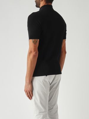 4. Camicia uomo in crêpe di cotone Nero