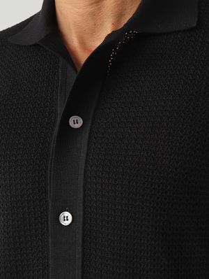 5. Camicia uomo in crêpe di cotone Nero