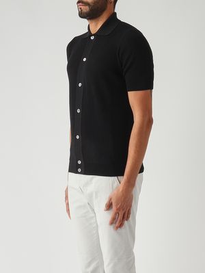 3. Camicia uomo in crêpe di cotone Nero