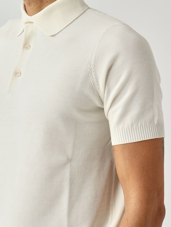 5. Polo de hombre en crepé de algodón Leche Filippo de Laurentiis pl1mccr12s
