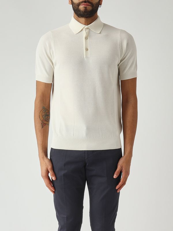 Filippo de Laurentiis Men's crepe cotton polo shirt - Olive