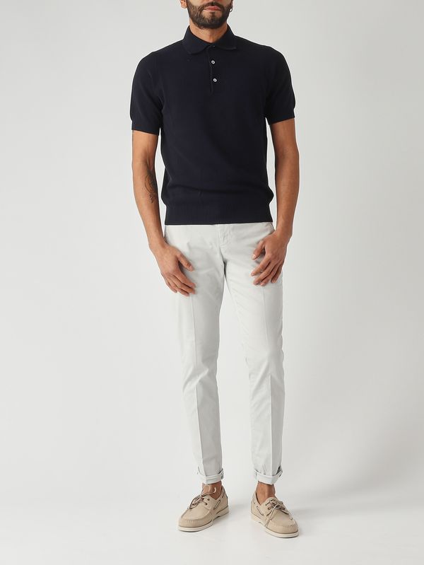 2. Herren-Poloshirt aus Baumwollcrêpe Marine Filippo de Laurentiis pl1mccr12s