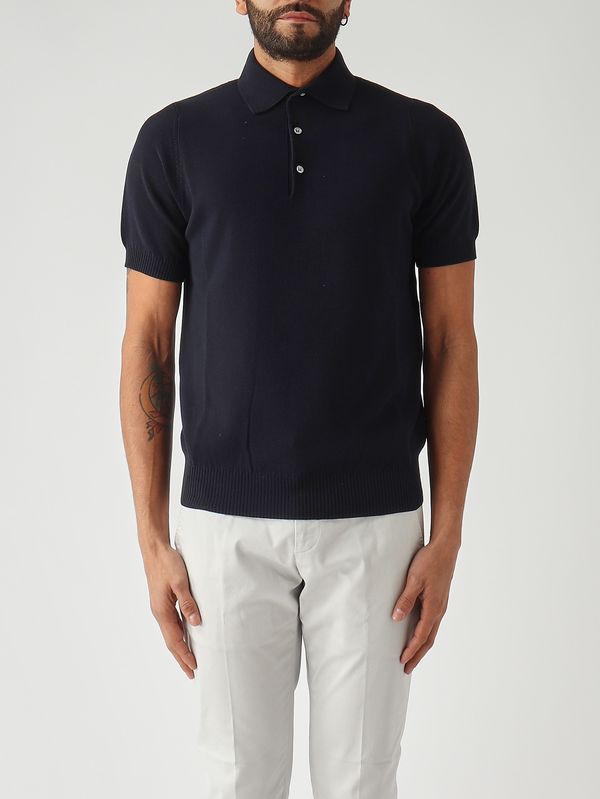 Polo homme en crêpe de coton Marine Filippo de Laurentiis