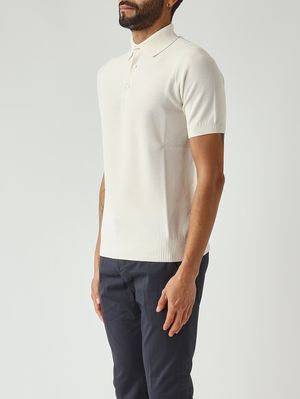 3. Polo de hombre en crepé de algodón Leche