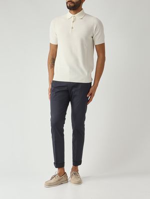 2. Polo de hombre en crepé de algodón Leche