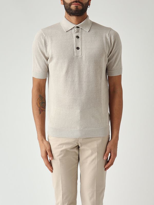 Filippo de Laurentiis Men's crepe cotton polo shirt - Milk White