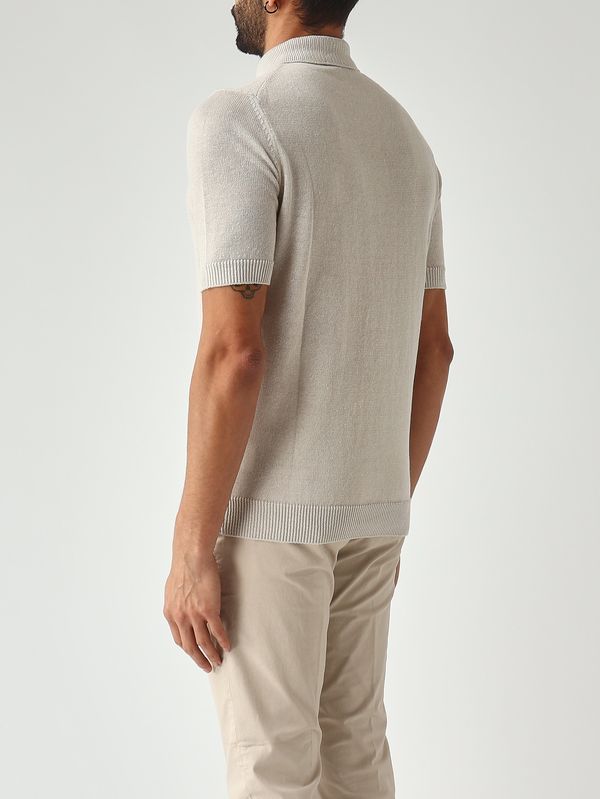 4. Polo homme en lin et coton Gris Filippo de Laurentiis pl1mclc7r