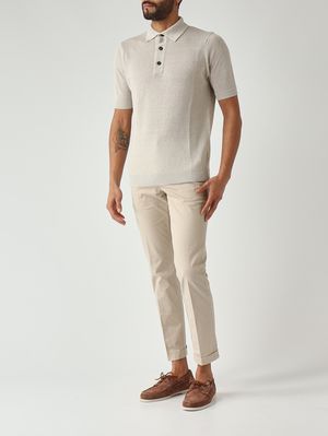 2. Polo homme en lin et coton Gris