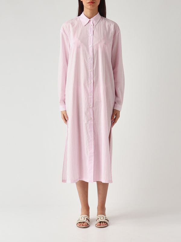 Damenkleid Adeline aus Baumwolle Rosa-Weiß MC2 Saint Barth