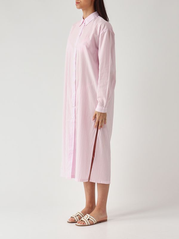 3. Damenkleid Adeline aus Baumwolle Rosa-Weiß MC2 Saint Barth adn0001
