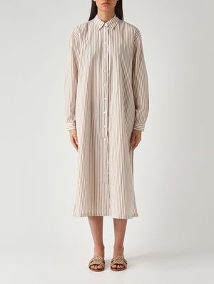 1. Robe pour femme Adeline en coton Beige-Blanc