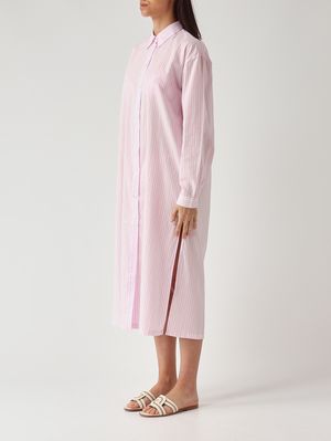 3. Damenkleid Adeline aus Baumwolle Rosa-Weiß