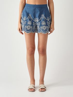1. Amani Damen-Shorts aus Baumwolle Denim
