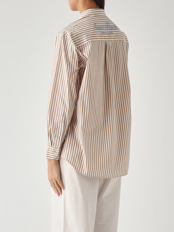 4. Damenbluse Brigitte aus Baumwolle Beige MC2 Saint Barth brig001