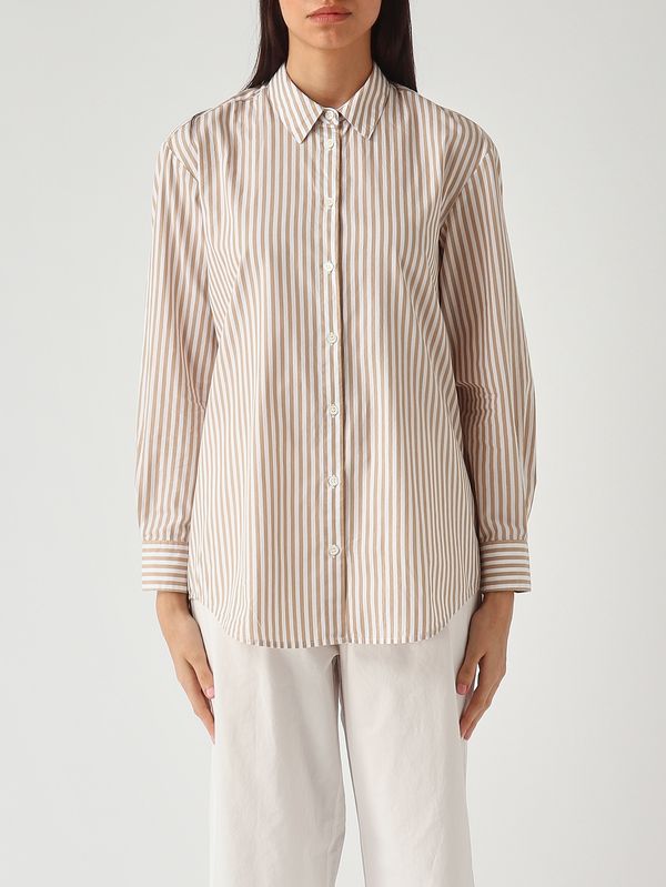 1. Damenbluse Brigitte aus Baumwolle Beige MC2 Saint Barth brig001