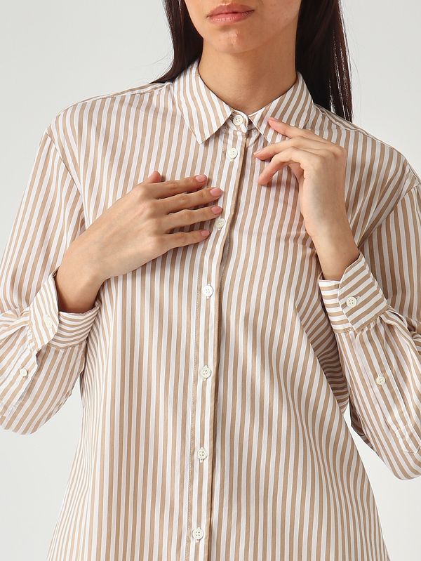 5. Damenbluse Brigitte aus Baumwolle Beige MC2 Saint Barth brig001