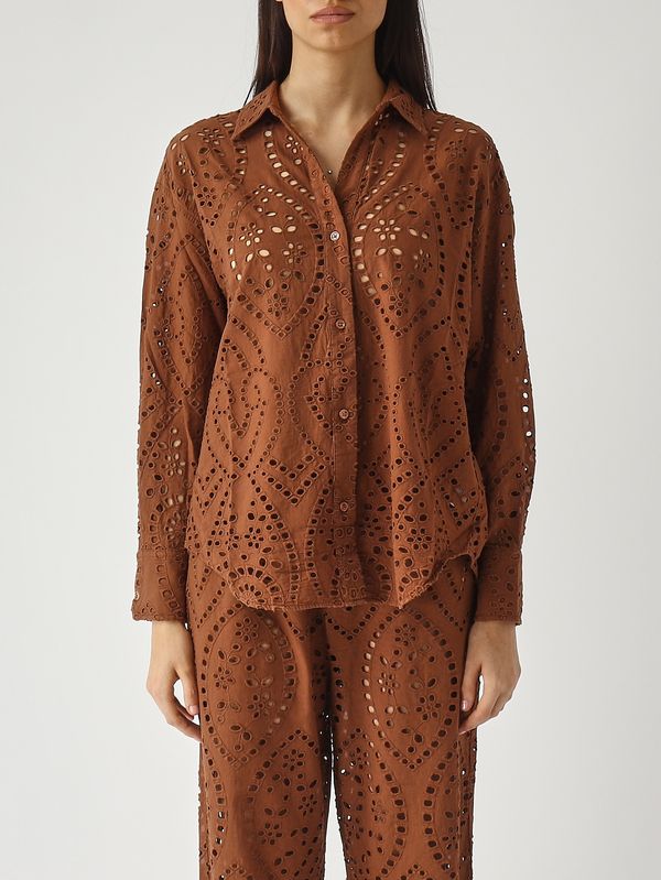 1. Chemise femme Cristal en coton Marron MC2 Saint Barth cys0001