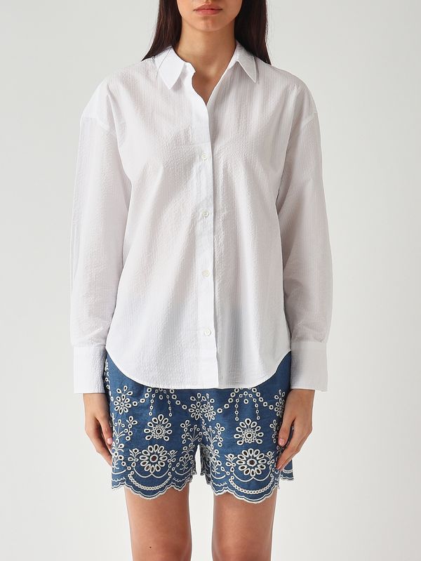 Camicia donna Cristal in cotone Bianco seersucker MC2 Saint Barth