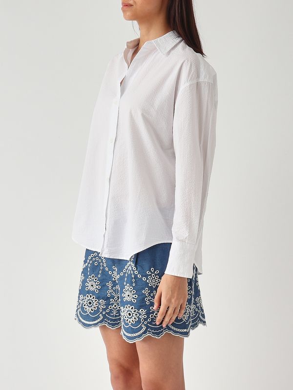 3. Chemise femme Cristal en coton Seersucker blanc MC2 Saint Barth cys0001